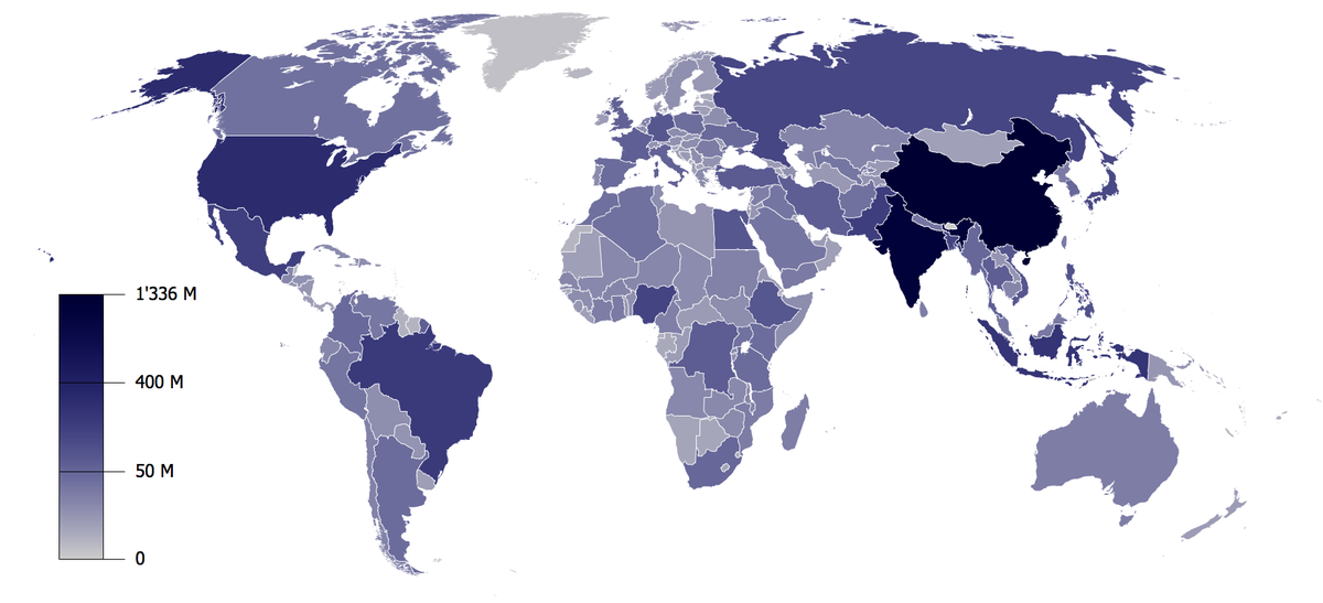 országok népesség szerinti listája