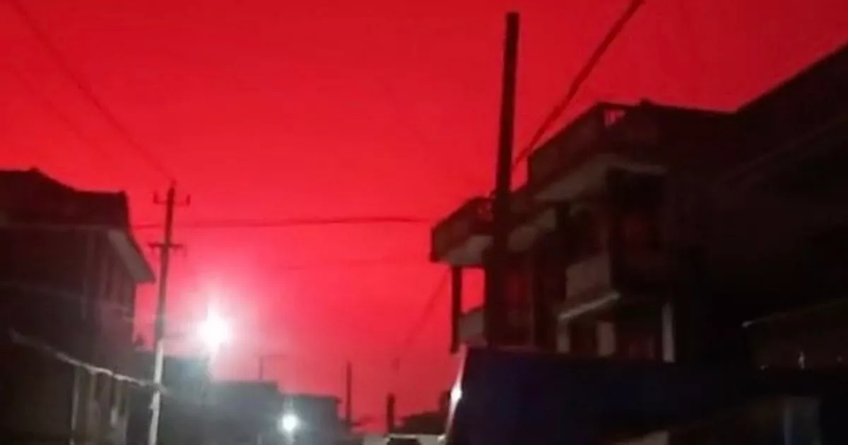 blood red sky in china