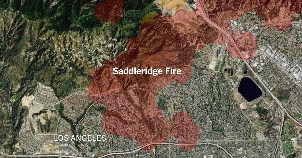 saddleridge fire map