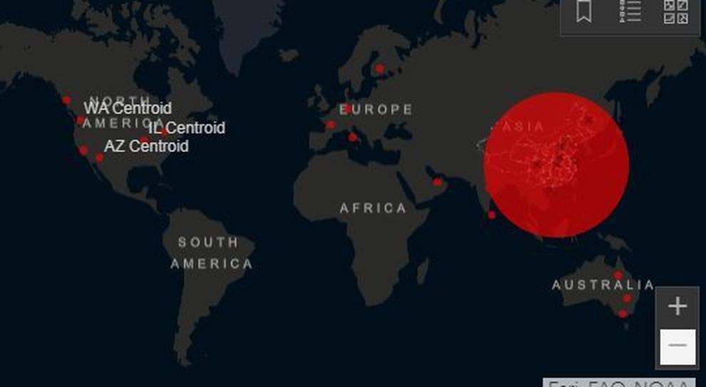 mappa coronavirus nel mondo